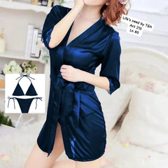 `Silk Plain Comfortable And Lightweight Nightwear Set