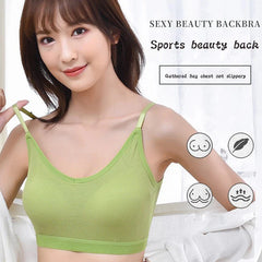 Light Weight Nylon Padded Bra - 1 Pc in Beige Color