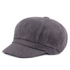 Wool Newsboy Hat Men Women Autumn Winter Retro Warm