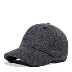Black Wool Baseball Cap Autumn Winter Women Men