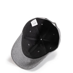 Black Wool Baseball Cap Autumn Winter Women Men