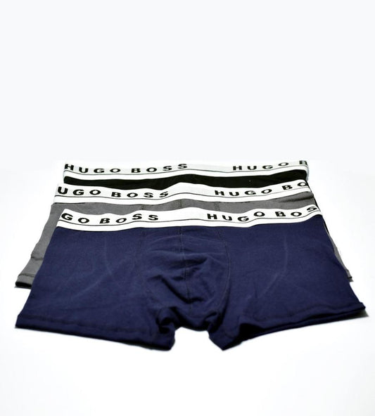 Men Cotton Stretch Boxers Pack of 3 Grey Black Blue