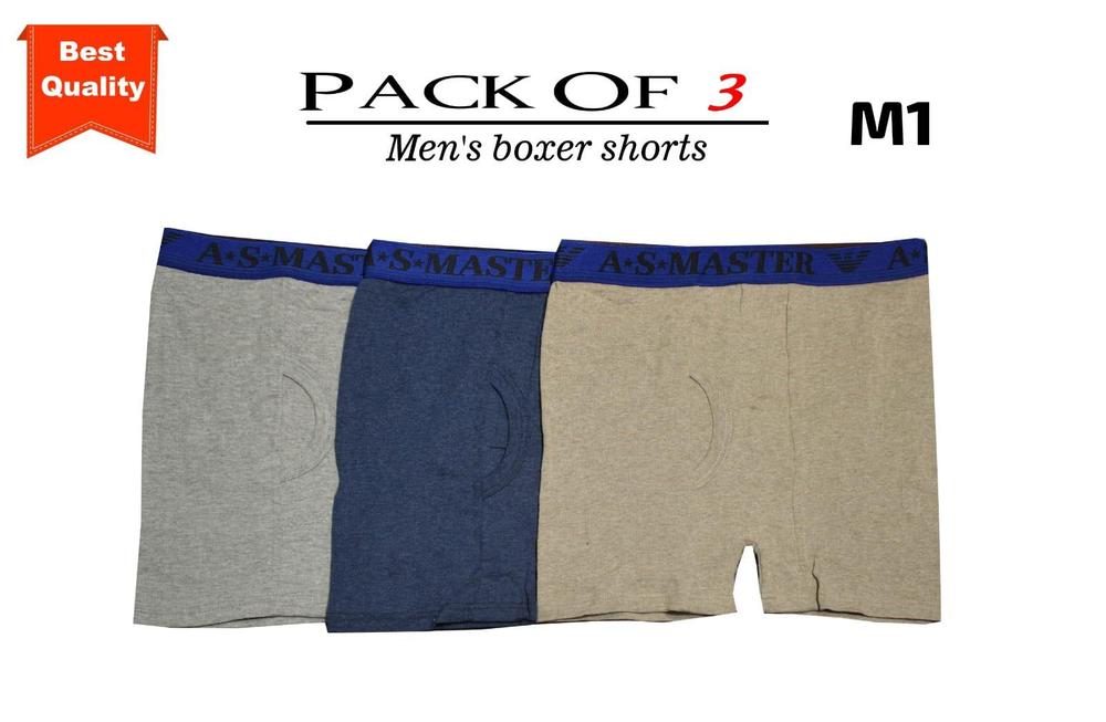 Men's Cotton Boxers Pack of 3 Large
