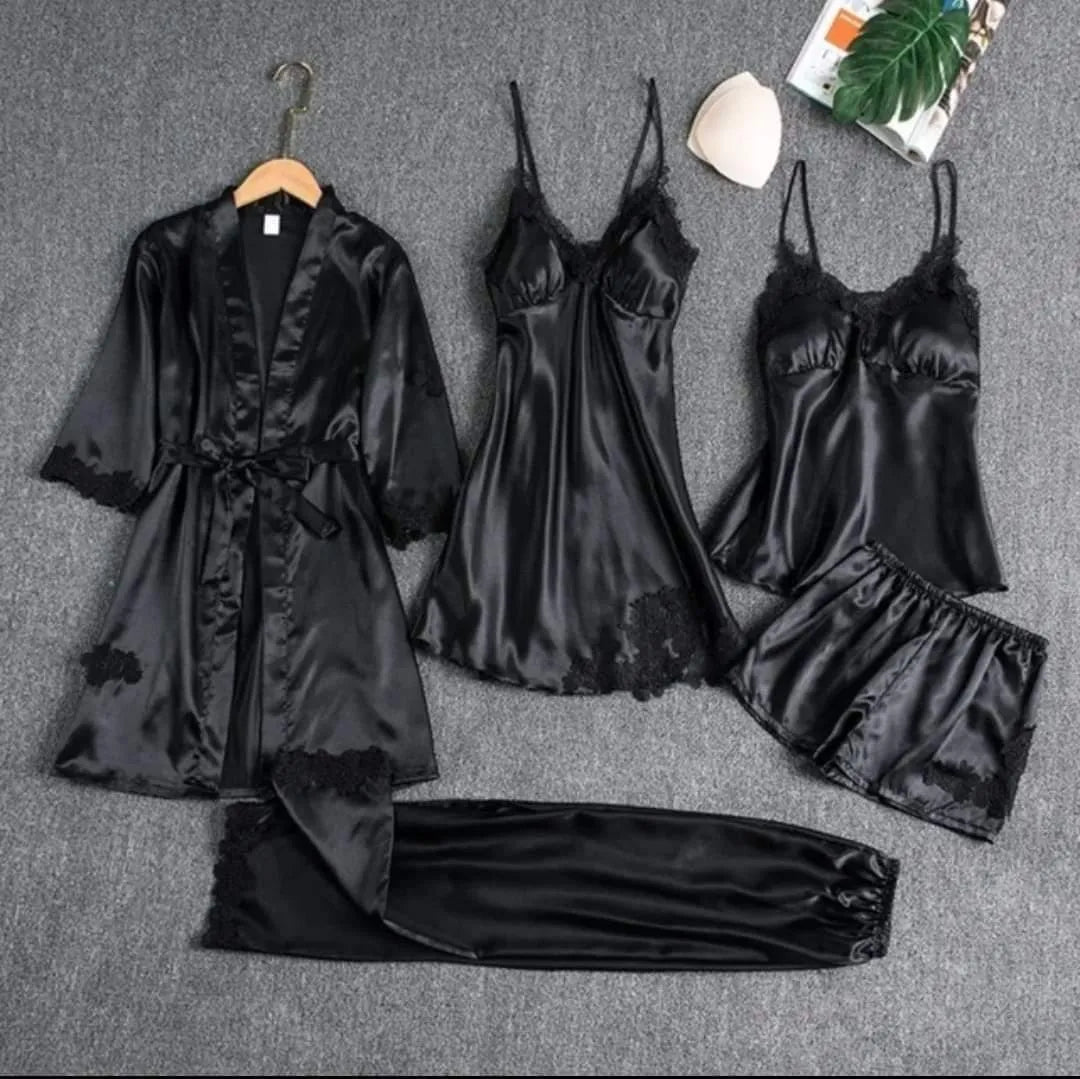 Jersey Lace Comfortable And Breathable Nightwear Set
