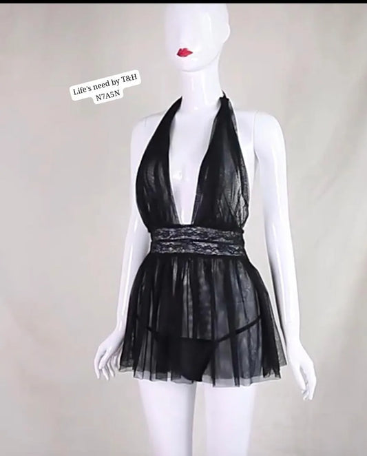 2 Pcs Net Frilly Comfortable And Breathable Nightgown