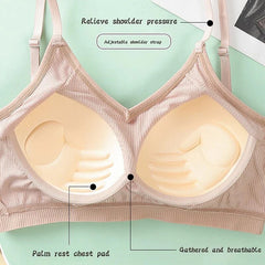 Light Weight Nylon Padded Bra - 1 Pc in Beige Color