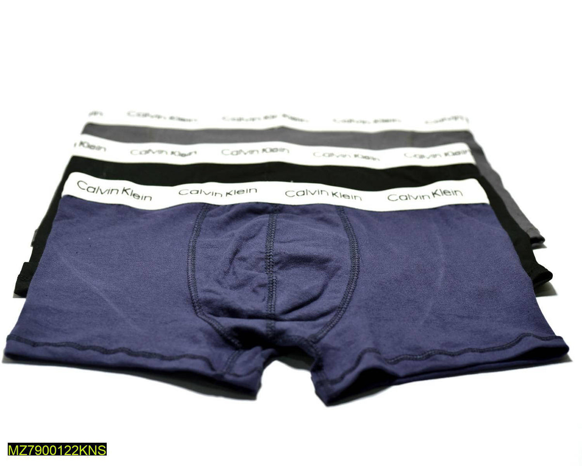 Men Cotton Trunks 3-Pack Breathable Random Color