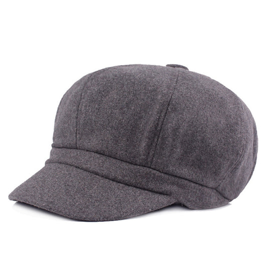 Wool Newsboy Hat Men Women Autumn Winter Retro Warm