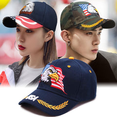 Men's Eagle Embroidered Baseball Cap Adjustable Outdoor Sunscreen Hat