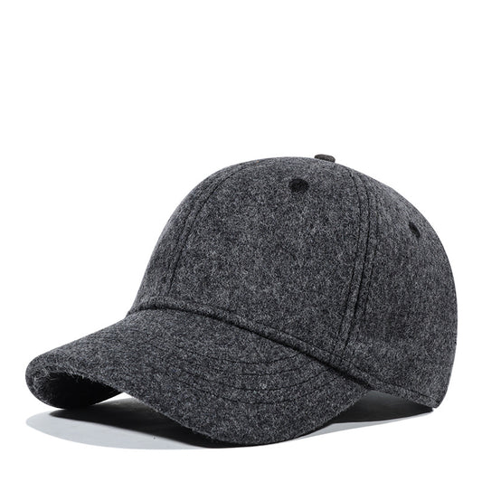 Black Wool Baseball Cap Autumn Winter Women Men