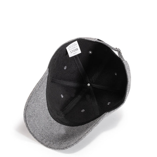 Black Wool Baseball Cap Autumn Winter Women Men